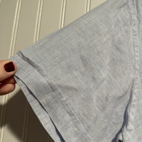 Rodd Gunn Light Blue Linen Button Up Sports Fit Mens Medium - Picture 2 of 5